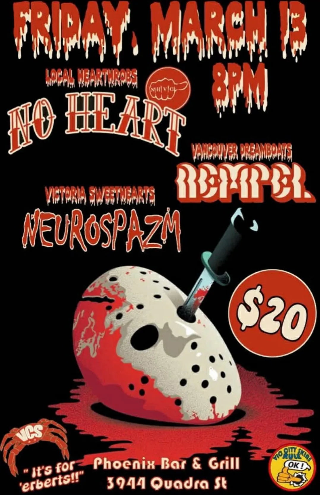 No Heart live at The Phoenix, March 13 2026