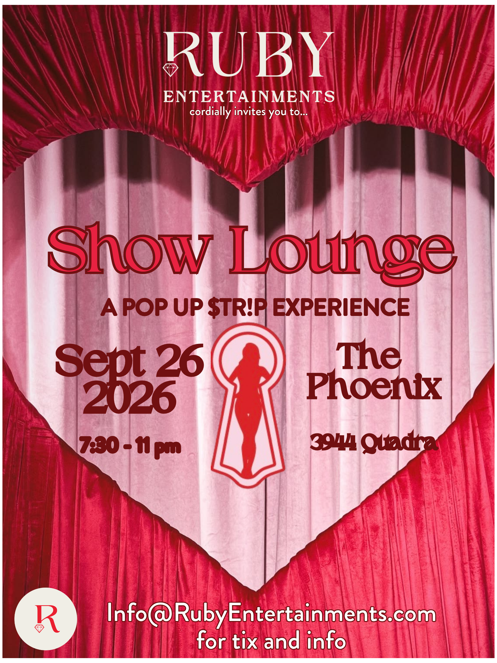 September 26 Ruby Entertainments Show Lounge Pop Up Strip Experience