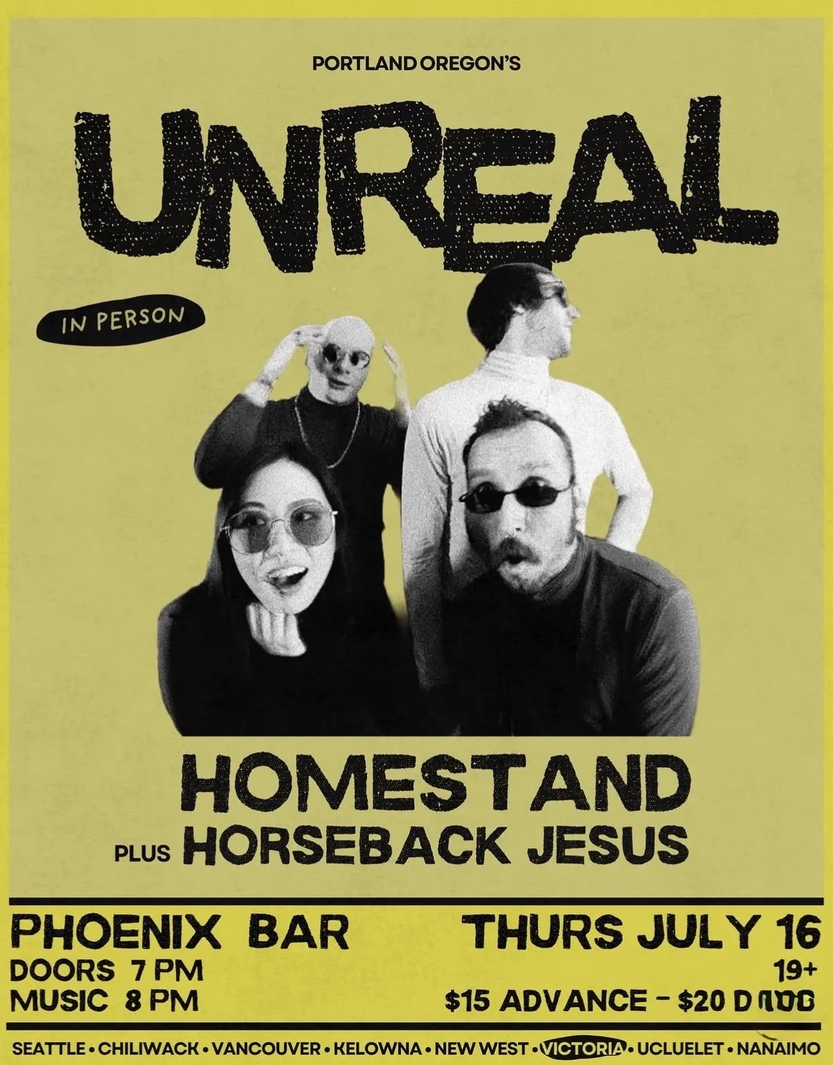 Unreal live at The Phoenix, July 16 2026