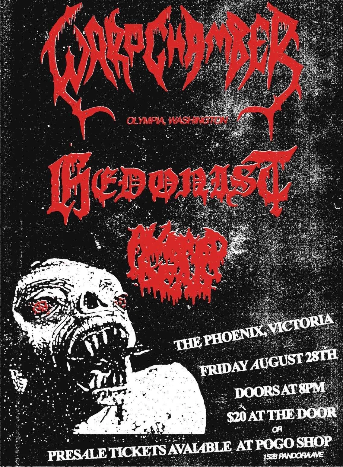 Warpchamber live at The Phoenix, August 28 2026
