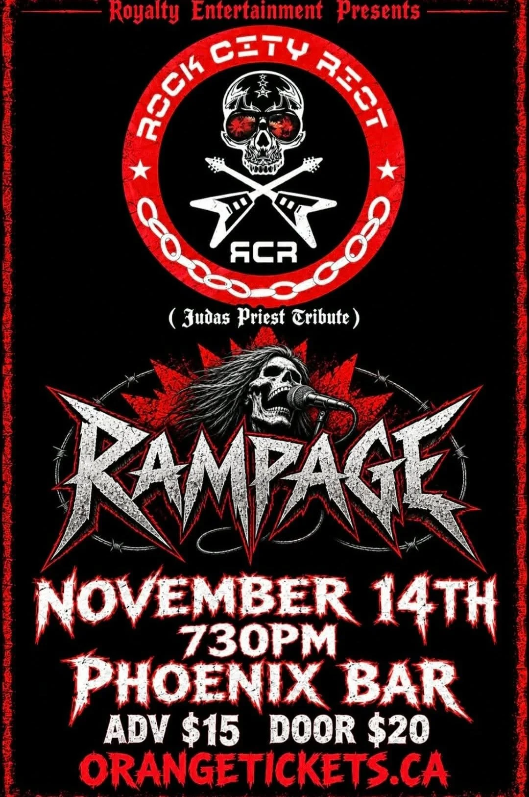 November 14 Rampage and Rock City Riot Show Poster